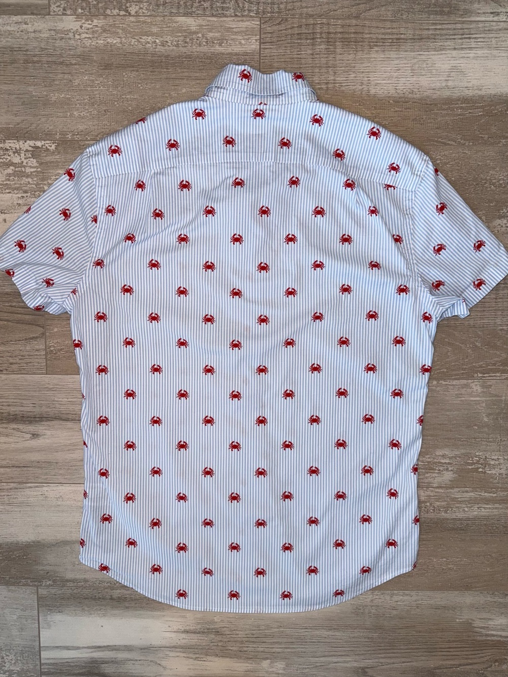 J.Crew Flex Washed Slim Fit Crab Print Button Down Shirt Coastal Nautical - Picture 5 of 10